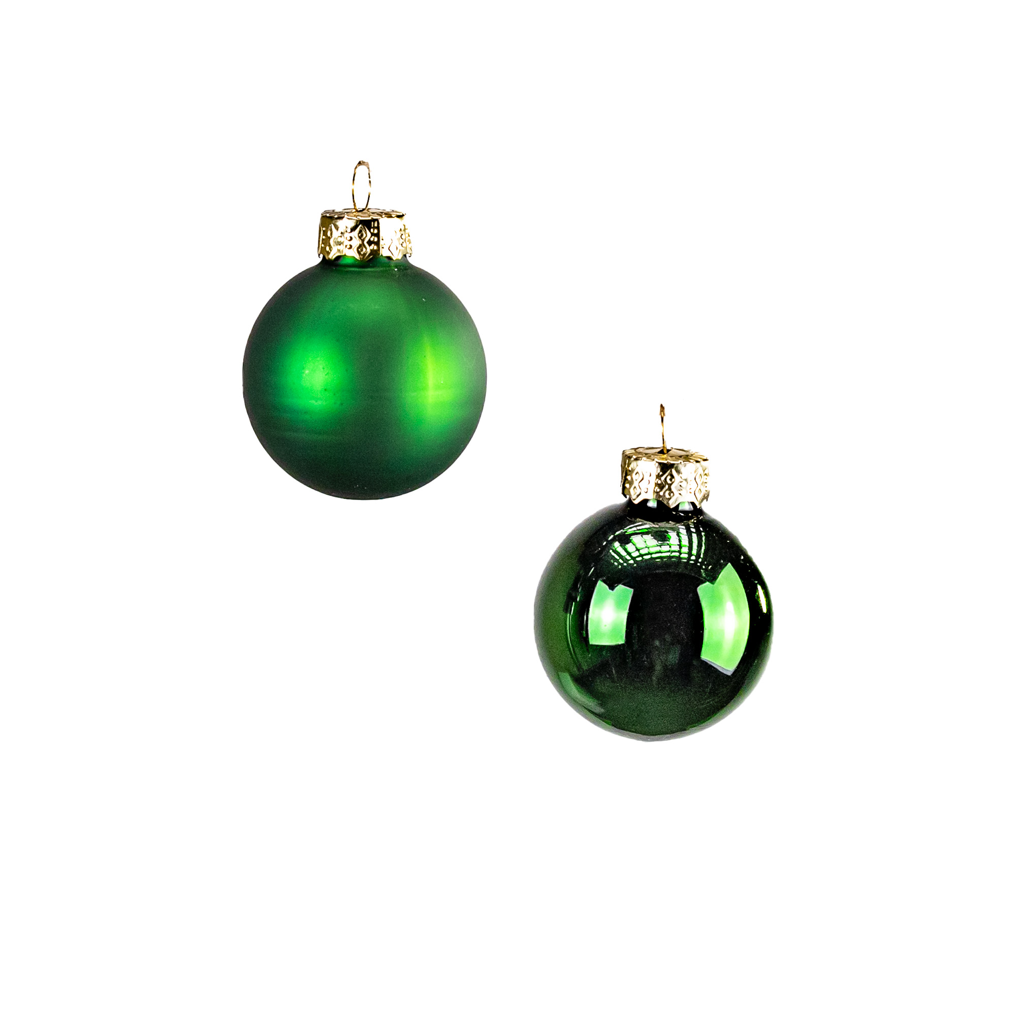 Glass christmas balls, plain , 20pcs, Green